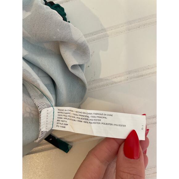 NWT Eloquii Teal Green Floral High Waisted Pull on Flowy Boho Pants Plus Size 16 - Picture 5 of 7